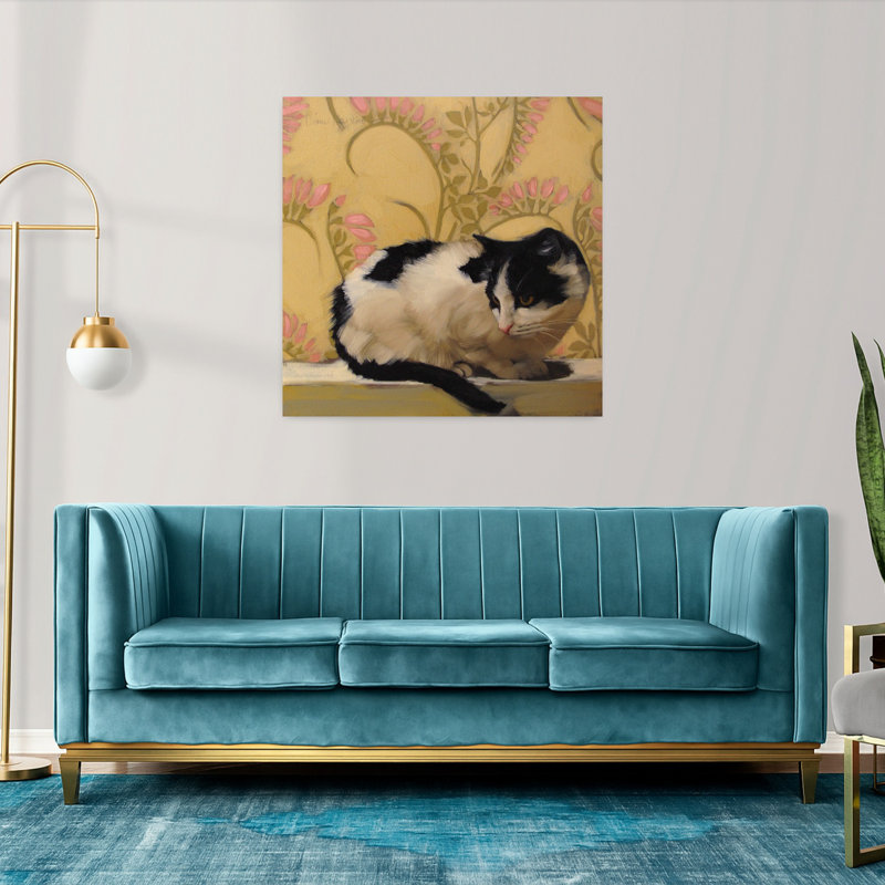 Art de chat contemporain Freesia Fran, H 36 po x l 36 po