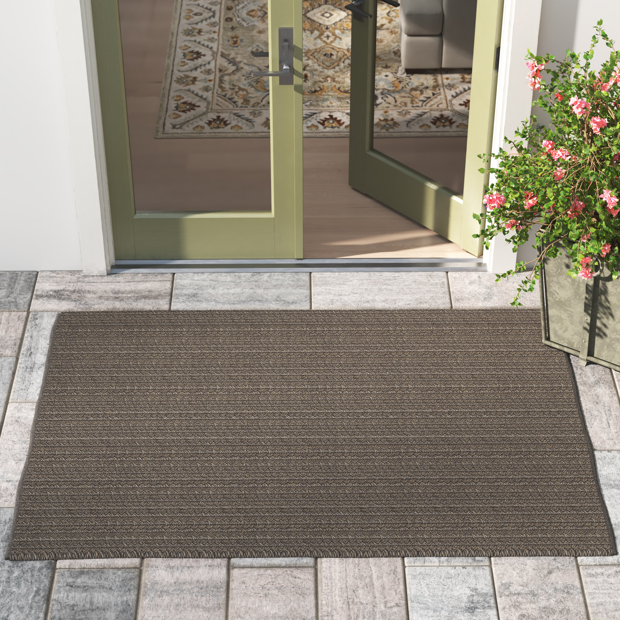 Cullen Handmade Gray Indoor/Outdoor Rug, Rectangle 4' x 6'