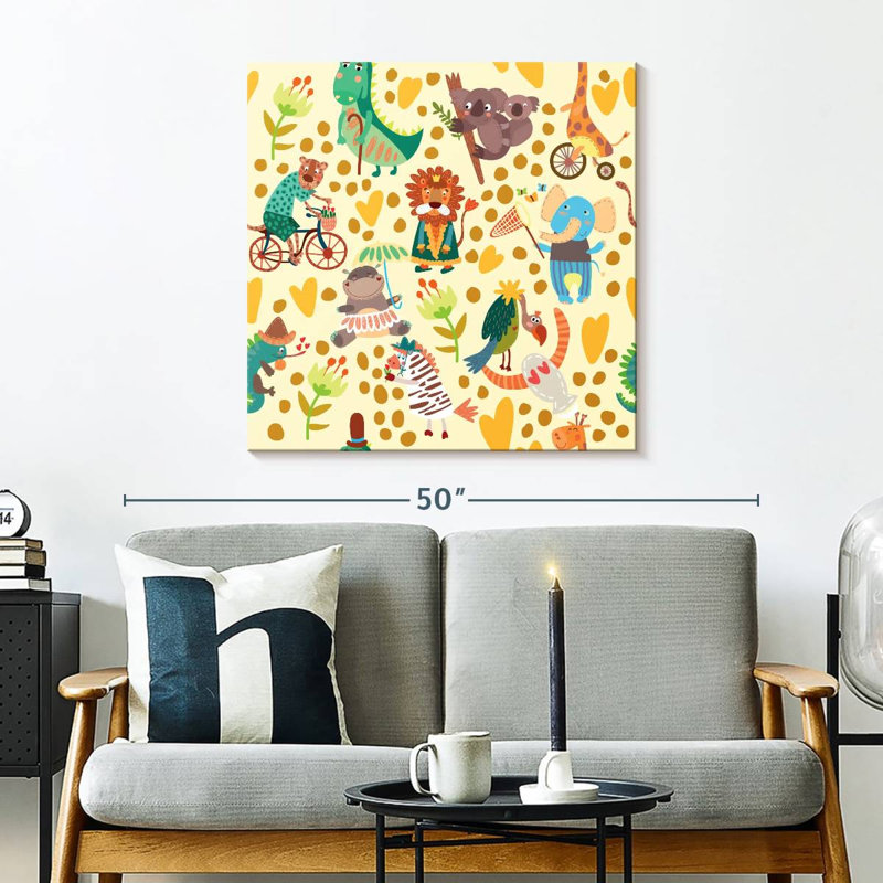 Ashelle, motif d'animaux de safari, H 30 po x l 30 po