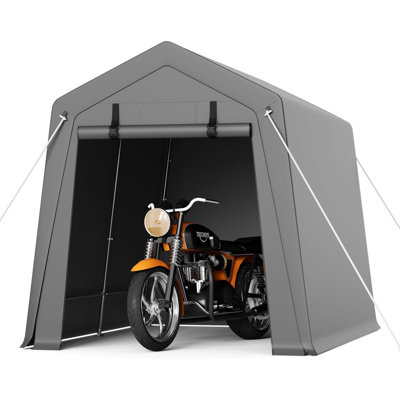 6x6 FT Motorcycle Shelter Tent, Waterproof Storage Shed with Heavy Duty Iron Frame, UV Protection & Weather Resistant Garage for Outdoor Parking