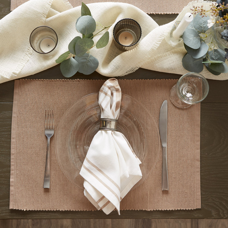Stone Cotton 6-Piece Rectangle Placemat Set