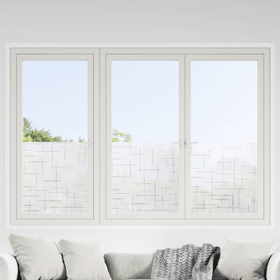 Window Film Privacy Window Sticker Glass Film Frosted Star Pattern PVC