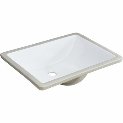 Ceramic Undermount Washbasin - White Rectangular, Overflow, Sound Absorbing, Heat , Stain & Scratch Rust No Faucet Holes Surfaced Rectangular Bathroom Sink Overflow Feature, Soundproof, Present
