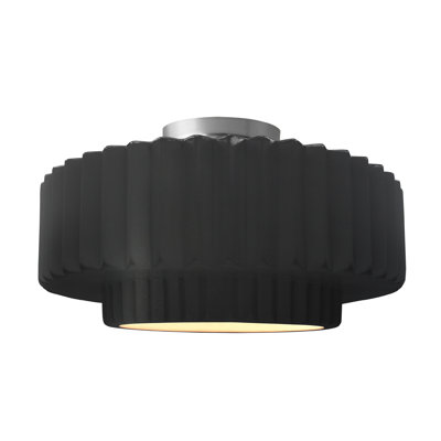 Radiance Ceramic Pleated Semi-Flush Mount