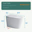 Toilette intelligente de luxe intelligente avec pulvérisateur d'eau chaude et sécheuse instantanées, fonction de chasse d'eau automatique / capteur de pied, siège de bidet chauffé à température ajustée, affichage à DEL blanc