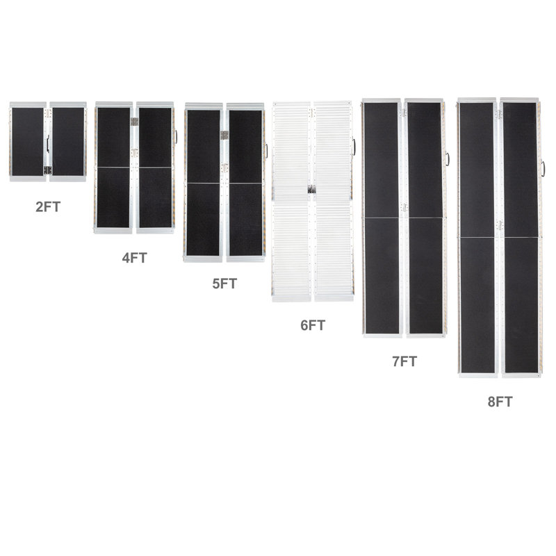 Winado Aluminum Foldable Portable Ramp, 1.96" H x 28" W x 84" L