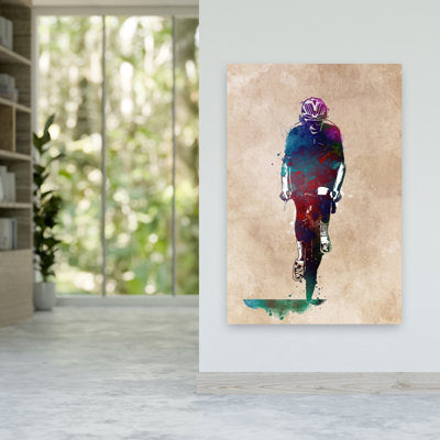 «Vibrant Cycling Athlete», art mural contemporain