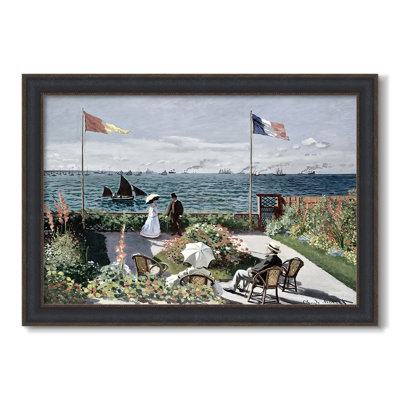 Garden at Sainte-Adresse, 1867-Claude Monet-Custom Framed Canvas