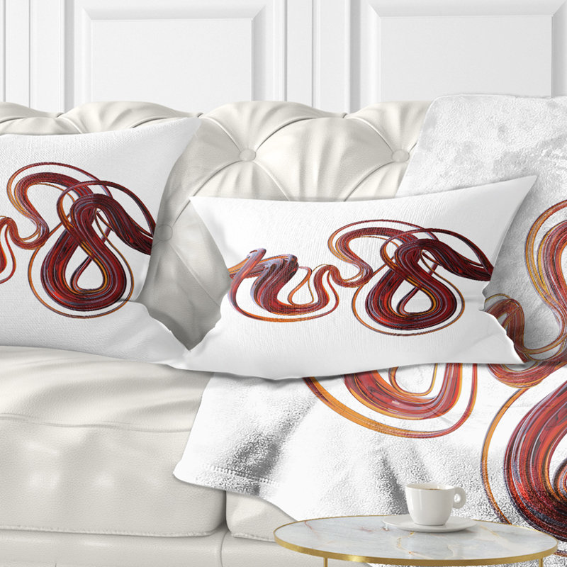 Lignes 3D flexibles caramel - Coussin imprimé abstrait