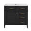 Meuble-lavabo 36 po avec comptoir en céramique, tiroirs rabattables, tablette réglable-1817004328