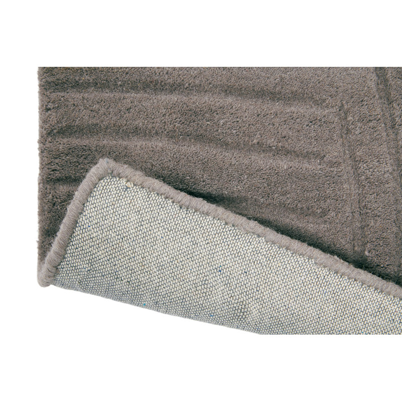 Folia Hand Tufted Wool Area Rug in Gray, Rectangle 6'7" x 9'2"