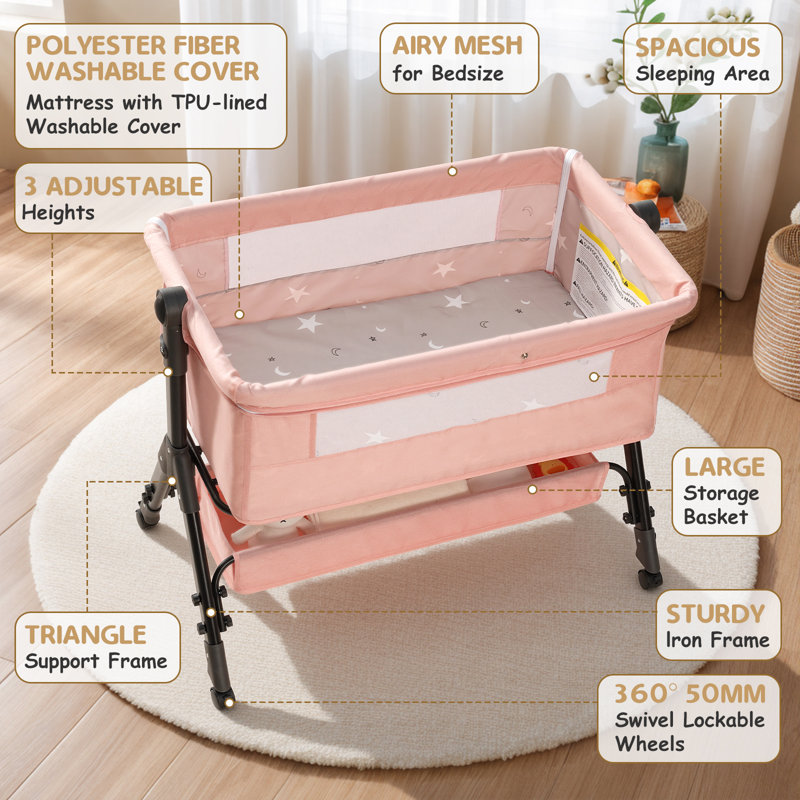 Height Adjustable and Foldable Bassinet