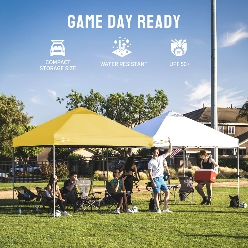 8 Ft. W x 8 Ft. D Instant Pop Up Canopy Tent with One Push Setup, Yellow