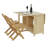 46" Solid Wood Foldable Dining Table Set with 4 Chairs and Clever Storage – Enhance Style and Space Efficiency