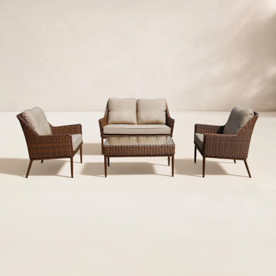 Braeden 4 - Person Patio Conversation Set with Cushions