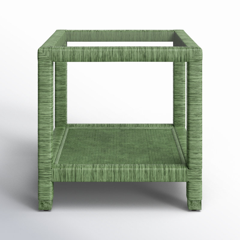 Pine Isle Glass End Table, Celery