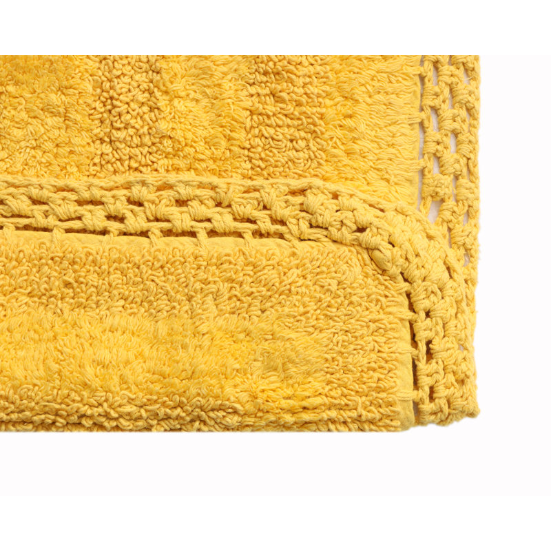 Adiraica 100% Cotton Bath Rug, Yellow