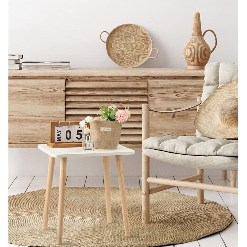 Lekisha Nesting Tables, White, Natural