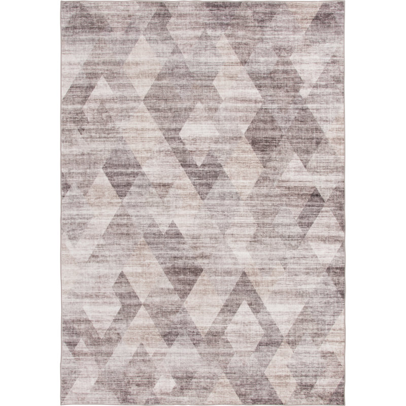 Washable Geometric Indoor Rug, Rectangle 7'6" x 9'6"