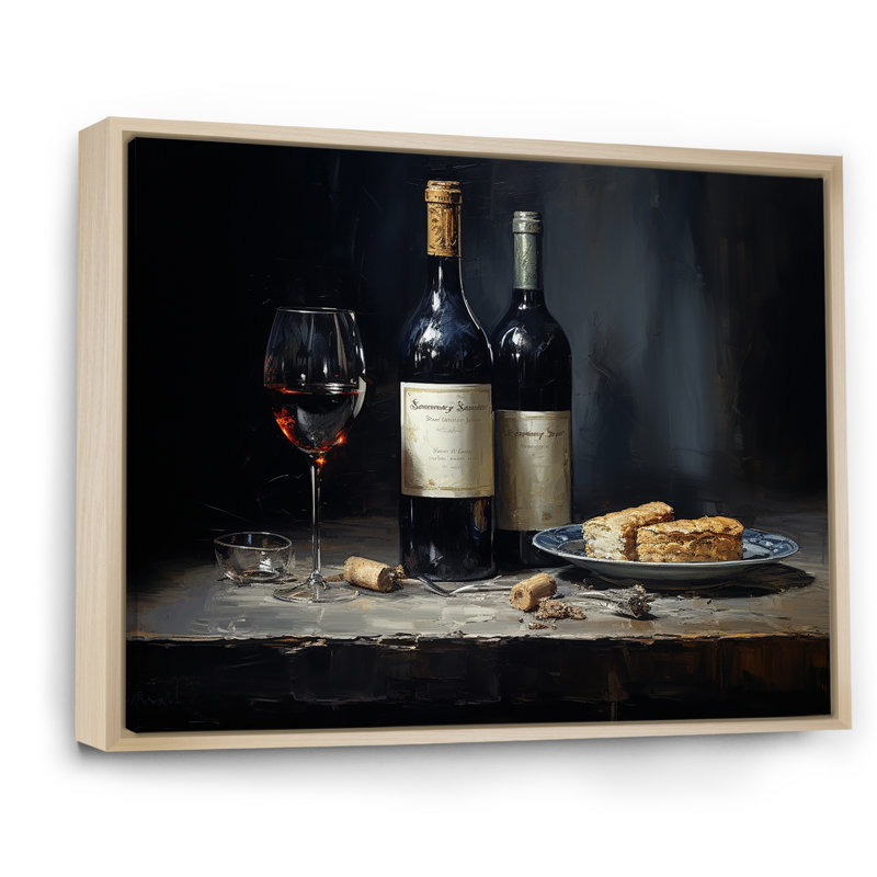 Sommeliers "sélection I" sur toile, Cadre naturel flottant, H 24 po x l 32 po x P 1 po