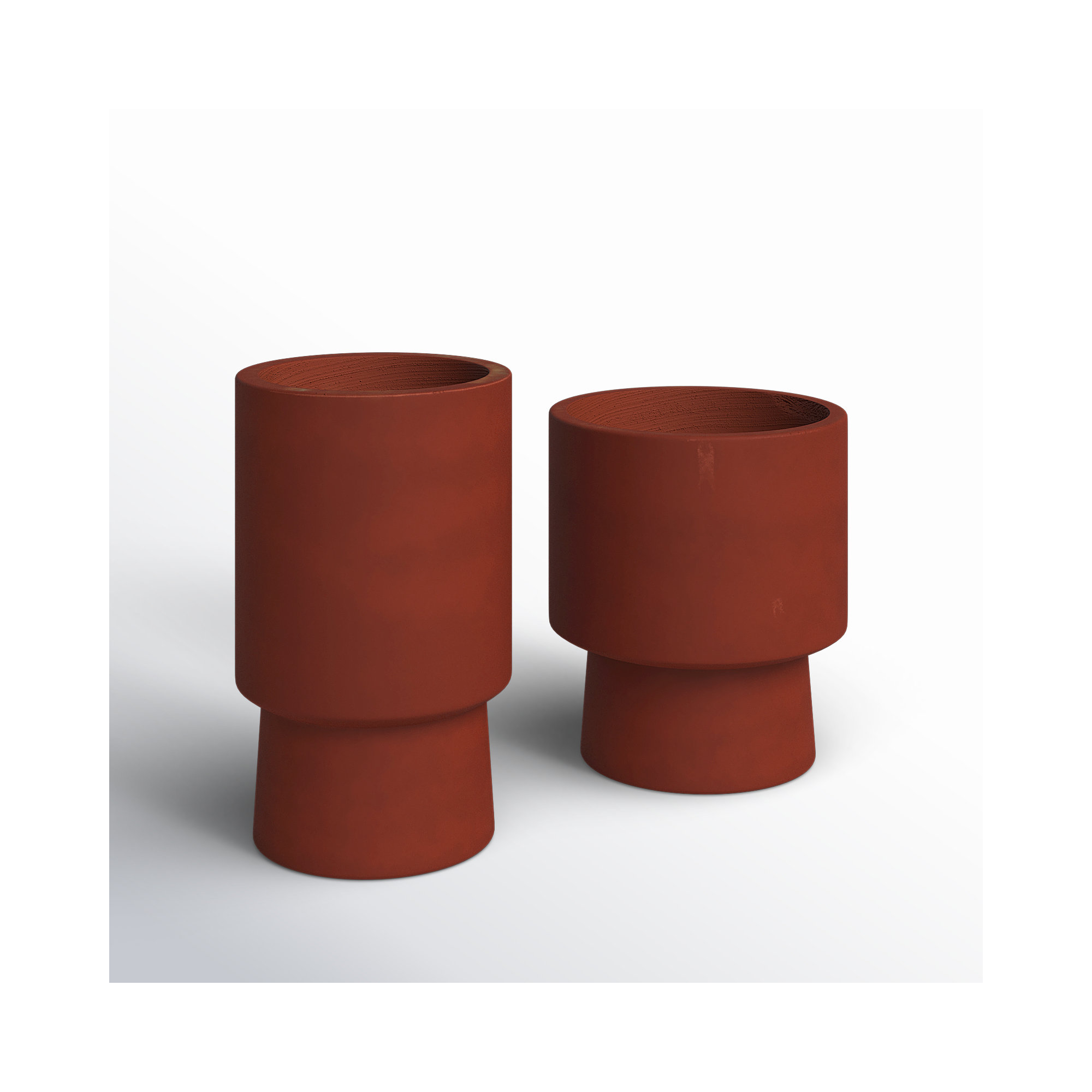 Robbins Pot Planter - Set of 2, Red, 16.55" H x 9.85" W x 10.3" D