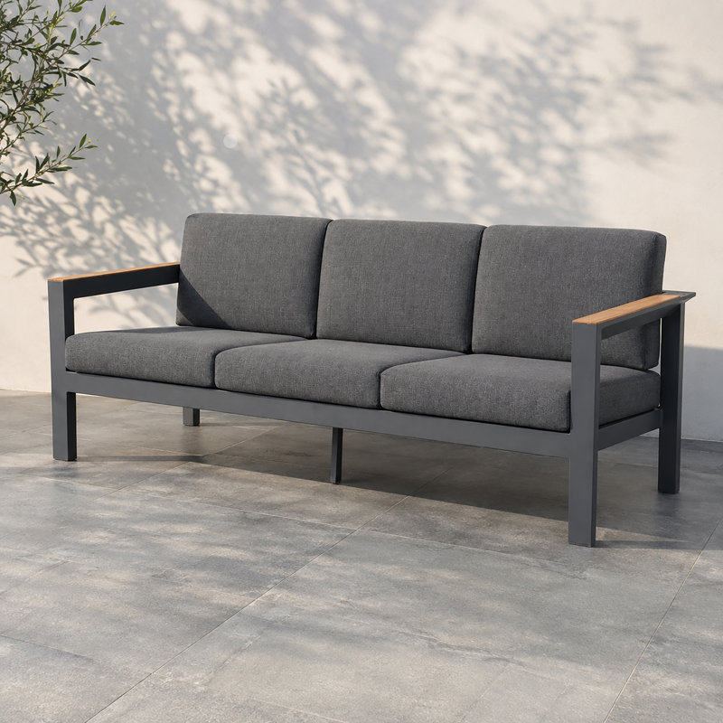 MIMO Aluminum Patio Sofa with Cushion, 3-Seater