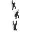 6.5" Black Buddy Wall Hooks (Set of 3) - Decorative Mounted Hooks for Coats, Scarves, Bags & Towels