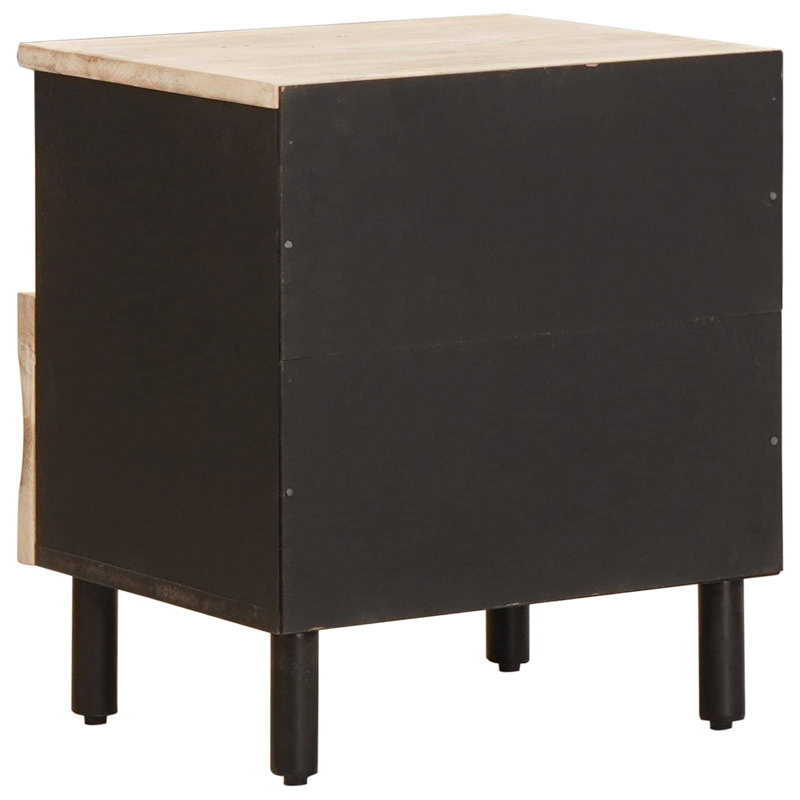 40cm W Solid Wood Bedside Table, White