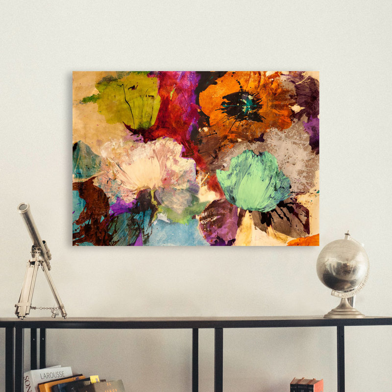 Abstract Flowers: Floating Flowers by Jim Stone - Wrapped Canvas Print, 70cm H x 100cm W x 4cm D