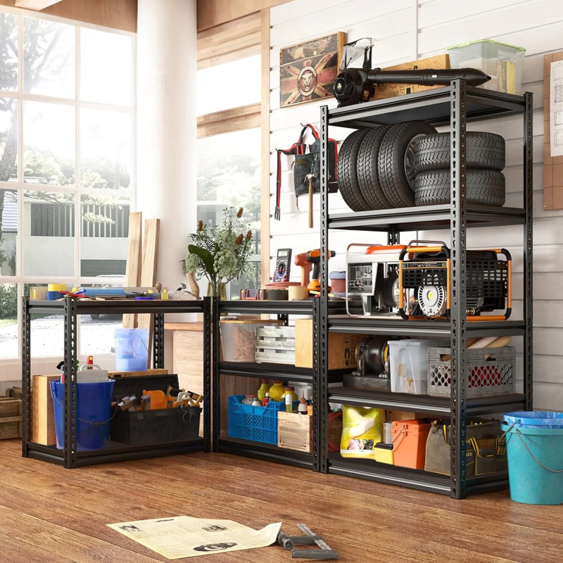 Étagère de rangement robuste à 5 niveaux en métal, armoire de rangement robuste, adaptée à divers besoins de rangement