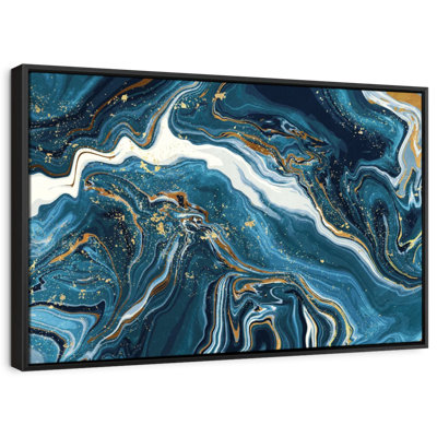 Abstract Blue Marble Canvas Print
