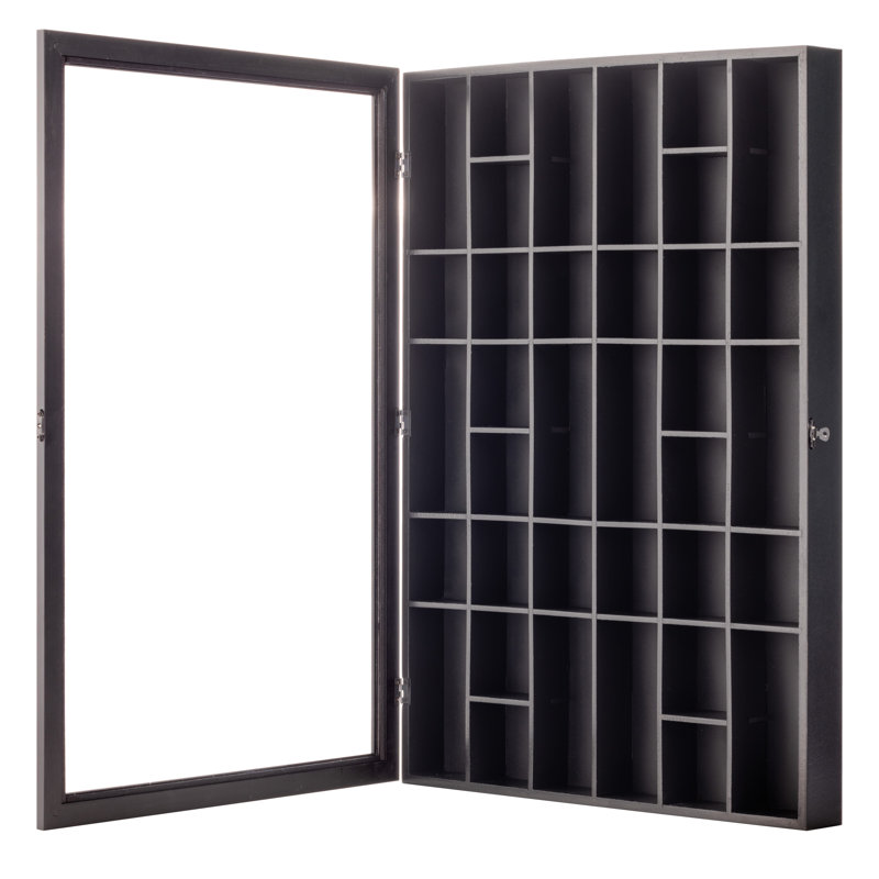 Gallery Solutions 26'' x 18" Wall Mount Curio & Shot Glass Display Case, 26'' x 18" 