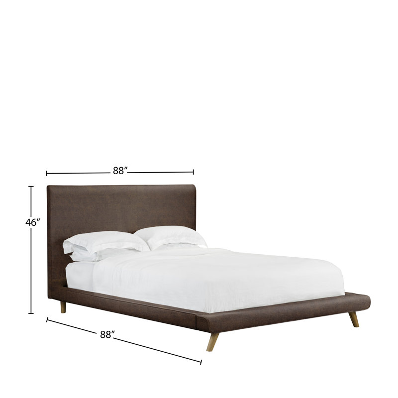 Lit plateforme en tissu d’ameublement, Caramel, Très grand