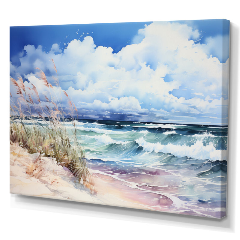 «Beach Grass Landscape I», reproduction, H 34 po x l 44 po x P 1,5 po, Toile tendue