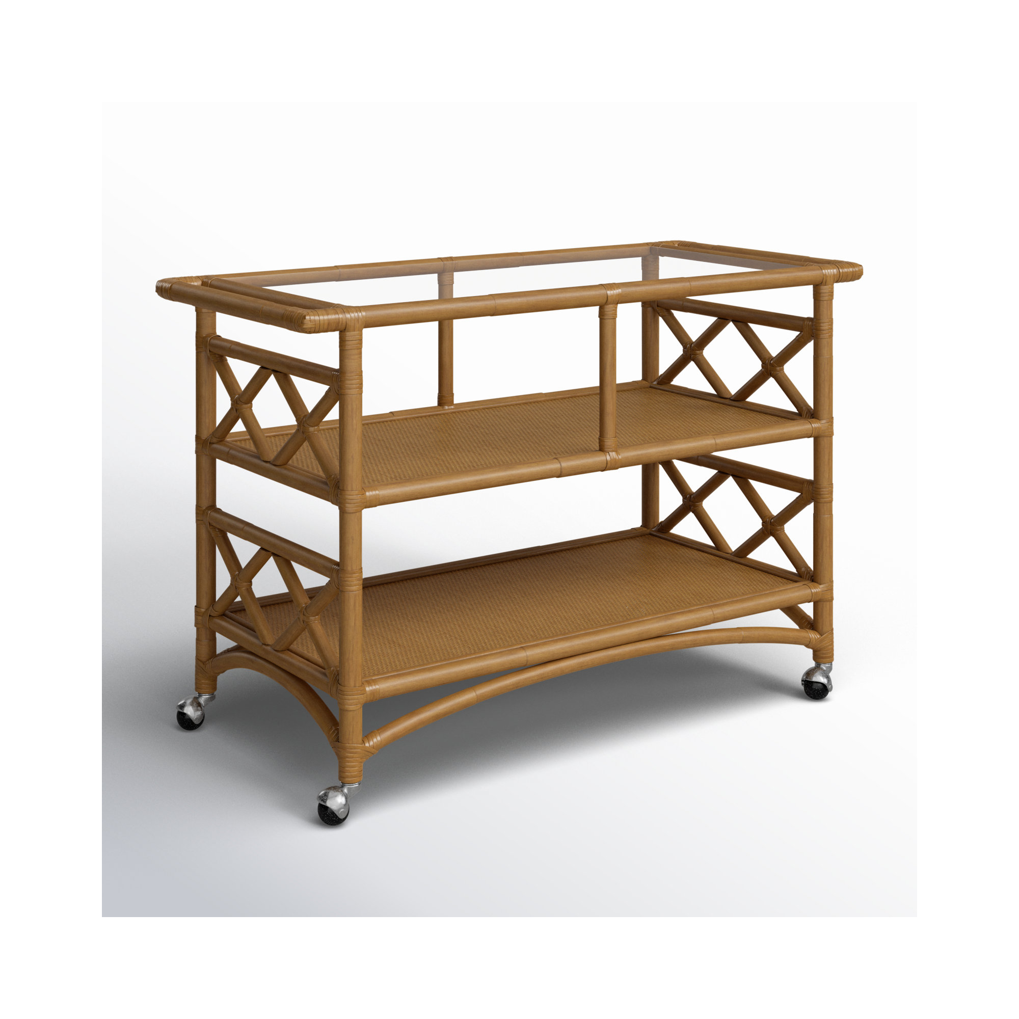 Abbott Wicker / Rattan Bar Cart, Havana