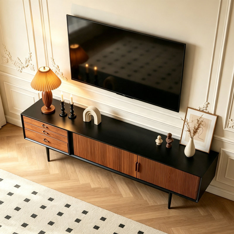 Meubles télé en bois massif brun