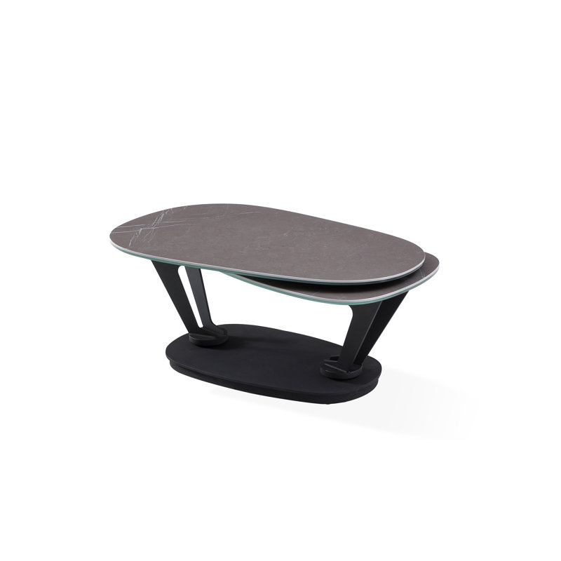 Table basse à piédestal Sirley, Gris
