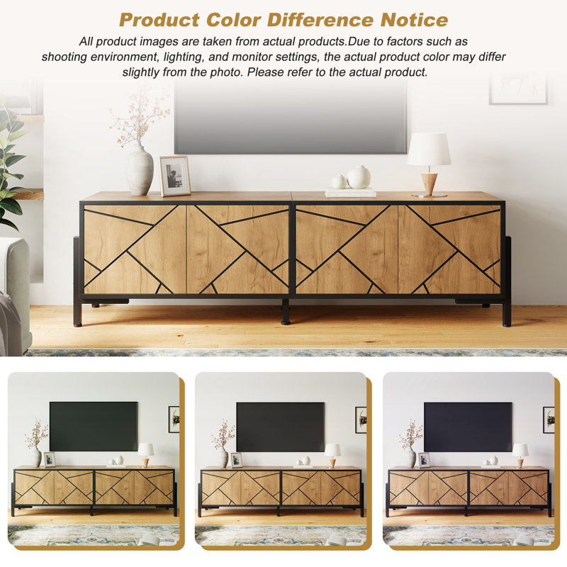 Geometric Wood TV Stand