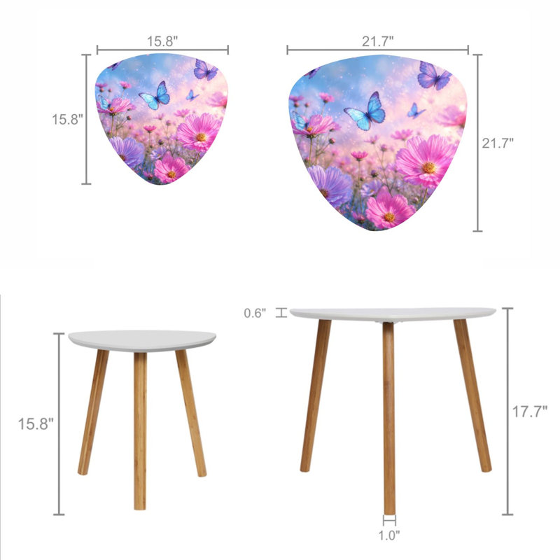 Ensemble de 2 tables basses gigognes Triangle