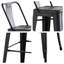 Ensemble de tabourets de bar industriel noir mat sablé - hauteur de siège de 30 po (ensemble de 4)-487948029