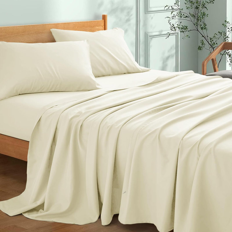 My Home Store-Cotton Flat Sheet-Soft and Breathble flat sheet-Summer sale, Double (230 x 255 cm), Cream