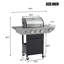 Barbecue 37 000 en acier inoxydable avec brûleur latéral - cuisson extérieure, barbecue de jardin, noir et argent 37 000, patio, noir / argent