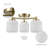 3-Light Brass Flush Mount Ceiling Light with Frosted Ribbed Glass Shades