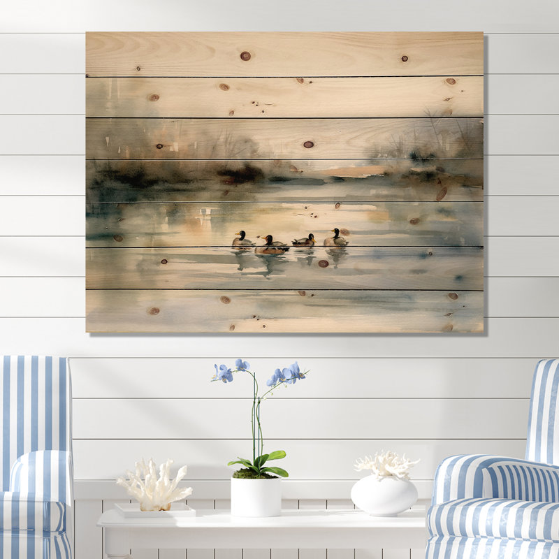 Ghislain - Décoration murale animaux en bois sur bois de pin naturel, H 30 po x l 40 po