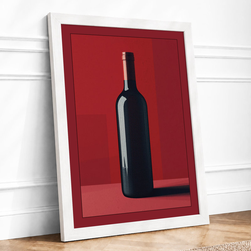 Burgundy Wine Modern - Framed Print, A4 - 29.7 x 21.0 cm, White