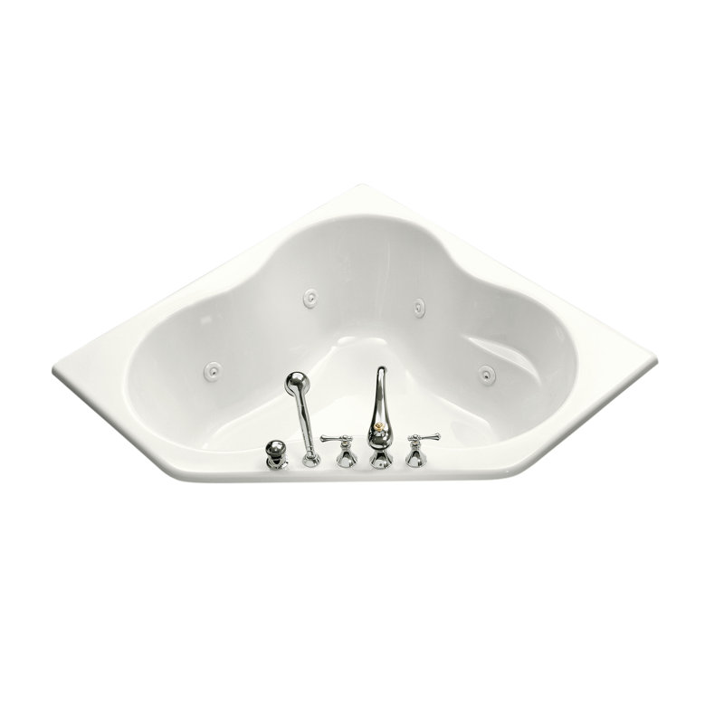 Baignoire tourbillon encastrée 54 "x 54", Blanc