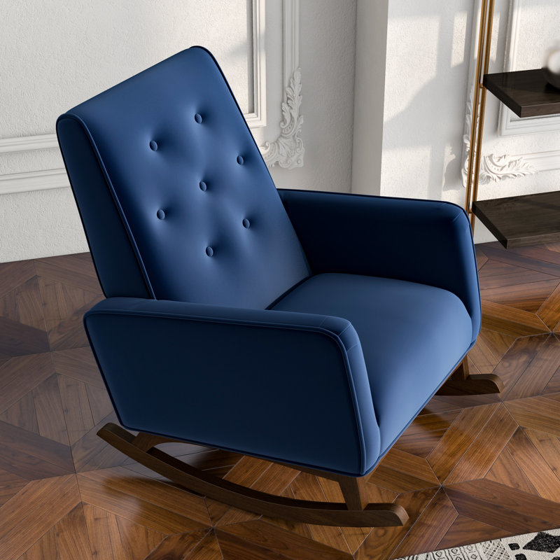Rosinski Rocking Chair, Blue Velvet