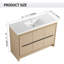 Ensemble de meuble-lavabo simple autoportant 48 po avec plateau en résine 48 po-2024603454