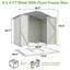 6 pi L 4 pi. D - Abri de rangement en métal avec structure de plancher, blanc-124456357