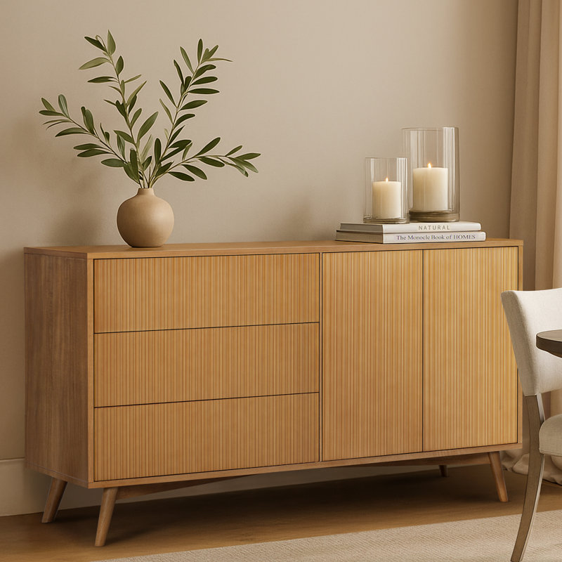 140cm Solid Wood Sideboard, Natural